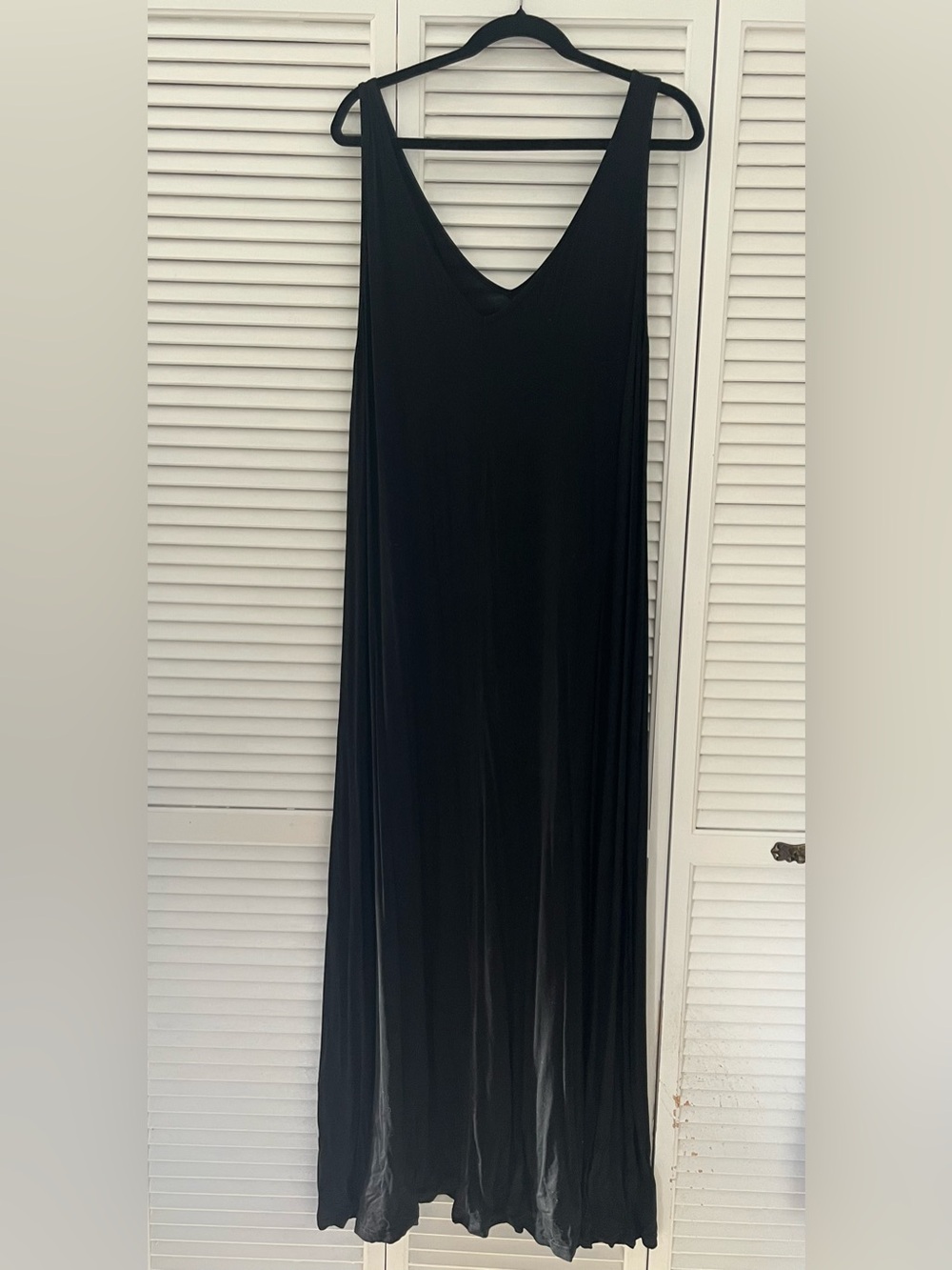 Black Maxi V-Neck Slip Dress